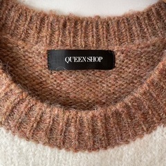 ふんわり　あったか　ボーダー　ニット　ベスト　重ね着　ベージュ　ホワイト　MLの画像