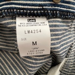 Lee オーバーオール　ヒッコリーストライプ　M サイズの画像