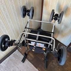 歩行車テイコブリトルハイ HS05H チェックブラウン中古品取扱説明書付の画像