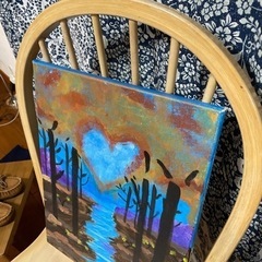 画伯ニッチェ　絵画　「秋の恋空」の画像