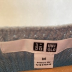 UNIQLO ユニクロ Mサイズ 綿100% ニット 水色の画像
