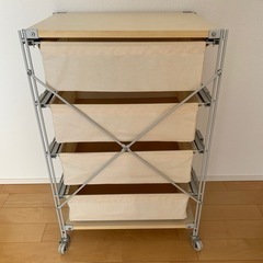 無印良品　スチールユニットシェルフ帆布バスケットセットの画像