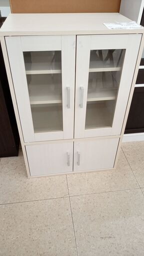 ★ジモティ割あり★ アイリスオーヤマ株式会社 食器棚 白 H90.5×D39×W60 クリーニング済み TJ3552