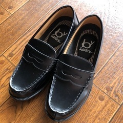 1回使用　ローファー　黒　22.5 byあしながおじさん