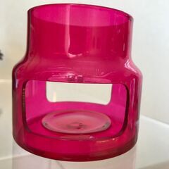 キャンドルホルダー　赤ピンク　状態良好の画像