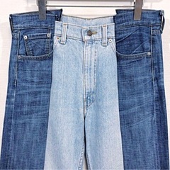 リーバイス　再構築デニム　ジーンズ　リメイク　ヴィンテージ　古着の画像