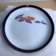 K2401-004 香蘭社 山茶花サーモンピンク・銘々皿(５枚) ※保管時の汚れありの画像