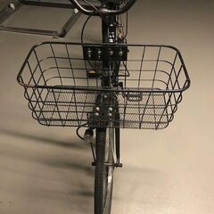 自転車（２６インチ、黒、ワイド前かご付き）の画像