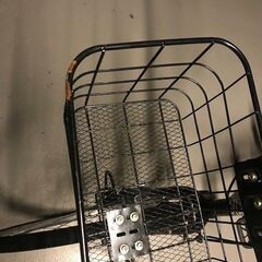 自転車（２６インチ、黒、ワイド前かご付き）の画像