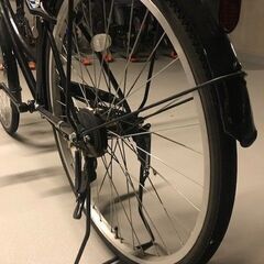 自転車（２６インチ、黒、ワイド前かご付き）の画像