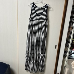 紺色　ボーダー　ワンピース