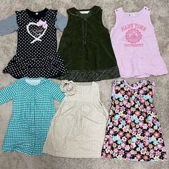 110　女の子用　Ｔシャツ　水着　ワンピース　ジャンパー　長袖Ｔシャツ　コート　ズボン　スカート　トレーナー　ショートパンツ　１１０サイズの画像