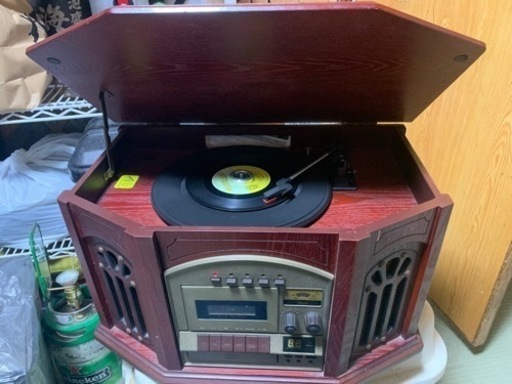 アンティーク調マルチプレイヤー(レコード・CD・テープ・FM/AMラジオ)