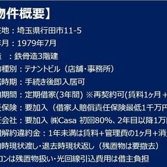 行田市駅近のテナントビルの3階区画(3F-I・54.2㎡)★店舗・事務所・倉庫など様々な用途に★駐車場1台無料★外観リノベ済・防犯カメラ設置★即賃貸可★  - 不動産
