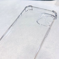 iPhone14 スマホケースクリア+液晶＆レンズ保護フィルム&ガイド（開封済）の画像