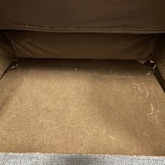 1人掛けソファ 青 収納付きの画像