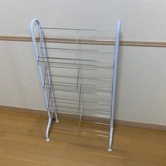 ★山善　シューズラック　8足収納　ホワイト　アジャスター付きの画像