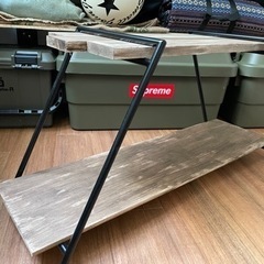 アイアン アウトドアテーブル　wood 美品　インテリアにも！の画像