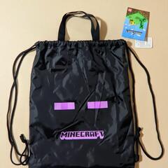新品 マインクラフト　ナップサック　エンダーマン　黒　簡易リュッ...