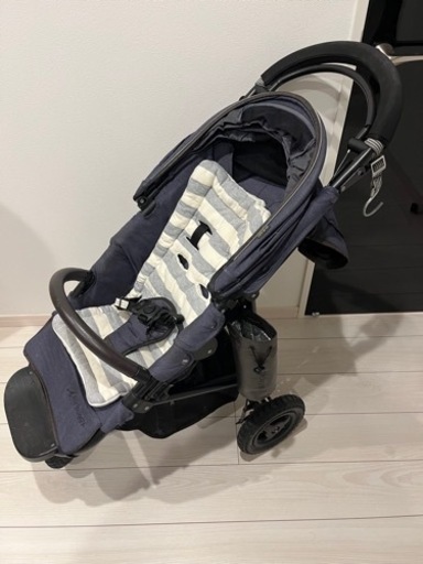 エアバギーココ デニムカラー レインカバー、スペアタイヤチューブ付