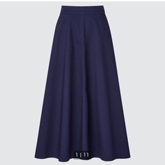 UNIQLO ネイビー　ストレッチコットンブレンドサーキュラースカートの画像