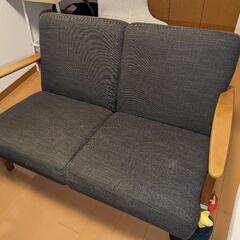 IKEA 2 人掛けソファ グレー系の画像