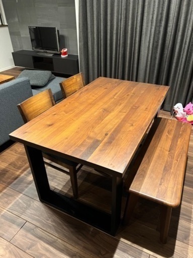木製天板ダイニングテーブルセット