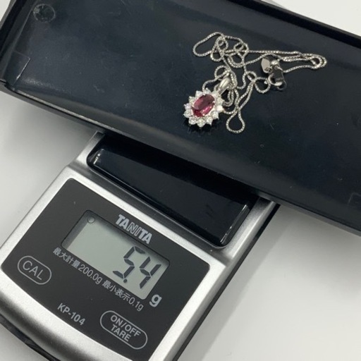 売り切れました。pt900 ルビーペンダント　ネックレス　5.4g R1.6ct D0.53