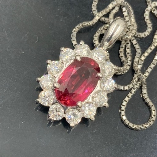 売り切れました。pt900 ルビーペンダント　ネックレス　5.4g R1.6ct D0.53