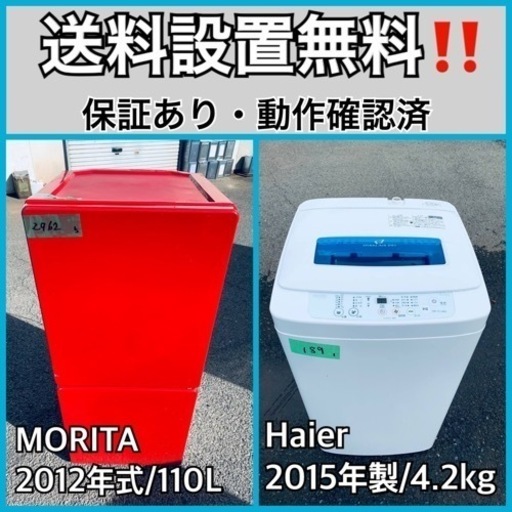 送料設置無料❗️業界最安値✨家電2点セット 洗濯機・冷蔵庫110