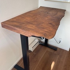 ほぼ新品】欅(ケヤキ)天板 FLEXISPOT昇降デスク 定価5.6万円