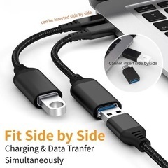 USB C 変換 アダプタ (Type C - USB 3.0 メス) 17CM ケーブル タイプC 変換ケーブル (1本入り, グレー)の画像