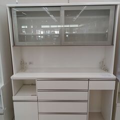 ★ジモティ割あり★ NITORI レンジボード ホワイト W159.5×D50×H200 クリーニング済み TC902
