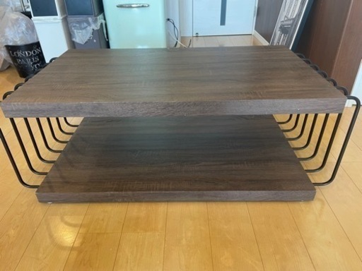 ナフコ　テーブル　２段　アイアン