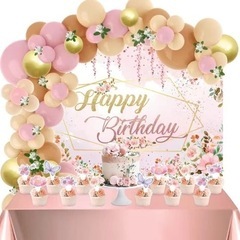 新品未使用　ローズ ピンク フラワー 誕生日 飾り付け 花 風船 誕生日 バルーンの画像