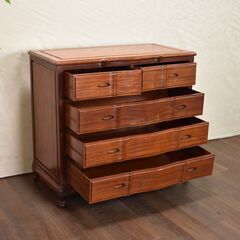 ヤ取】≪zyt1228ジ≫ 唐木家具 猫脚チェスト 4段5杯 アンティーク