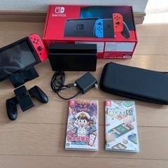 【新品同様！】Switch スイッチ本体➕ソフト2本➕ケース➕画...