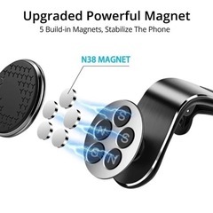 【新品】車載ホルダー スマホスタンド マグネット式 グリップ式 吹き出し口用(ブラック)の画像