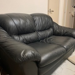 21日午後受取いただける方！ IDC大塚家具 本革レザーソファ 2人掛け