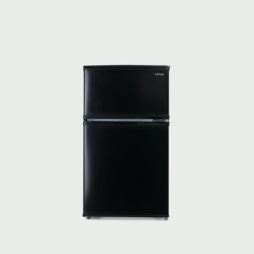 【クリーニング済】A-stage 90L 2ドア冷凍・冷蔵庫 ブラック ×2台