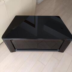 テレビ台 楕円形の黒 コロ付き!