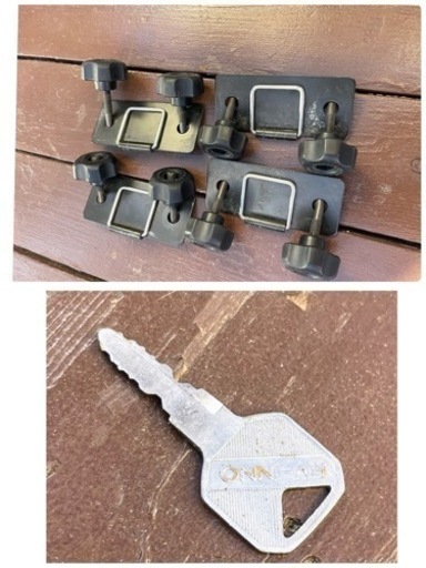 ルーフボックス　中古　引き取り限定　画像の取り付け金具　鍵　1つ付