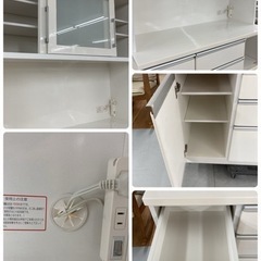 S771 ★ NITORI KRISNA シリーズ キッチンボード 食器棚、幅119.5cm USEDの画像