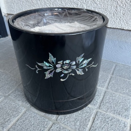 骨董　火鉢　螺鈿細工火鉢 漆　漆器　鉢カバー　アンティーク