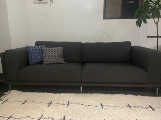 引取限定 IKEA イケア NOCKEBY 3シーター 3人掛けソファ グレー