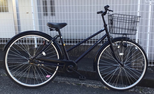 ＜新品同様＞シティサイクル・26インチ自転車・変速なし・LEDライト・鍵付・ブラック・お掃除済ですぐ乗れます♪