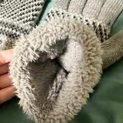 【お話し中】メンズ大人用 裏ボア二重編み手袋の画像