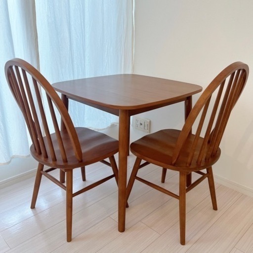 【お取引き完了】ダイニングテーブル 3点セット ウィンザーチェア 天然木 北欧