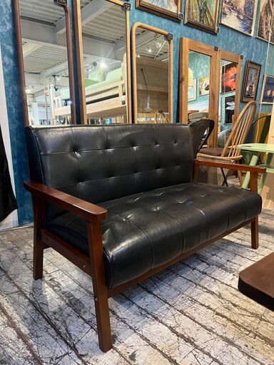 ■ミキインテリア■引取限定■アウトレット■展示品■通常価格29800円～■レトロモダン2人掛けソファー　2P