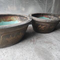 決定済　大きな睡蓮鉢2つ　ビオトープなどに